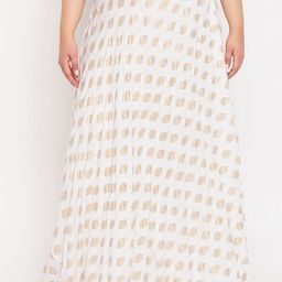 CLORA CREATION PLUS Plus Size Printed Flared Rayon Skirt-12