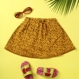 V-Mart Girls Floral Printed Knee Length A-Line Skirt-picture-46