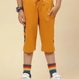 Monte Carlo Boys Typography Printed Mid-Rise Below Knee Length Regular Shorts-image-79