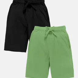 KiddoPanti Boys Pack Of 2 Mid-Rise Pure Cotton Shorts-picture-18