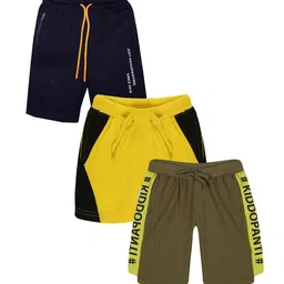 KiddoPanti Pack Of 3 Boys Typography Printed Cotton Regular Shorts-image-41