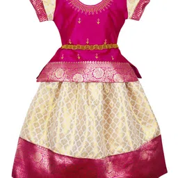 AMIRTHA FASHION Girls Embroidered Puffed Sleeves Ready to Wear Lehenga Choli-picture-20