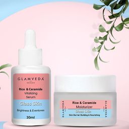 GLAMVEDA Korean Glass Skin Set of Rice & Ceramide Face Serum 30 ml & Moisturizer 50 ml-9