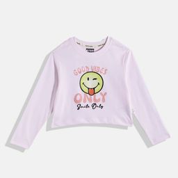 Happy Faces Girls Graphic Print Pure Cotton T-shirt-image-63