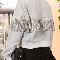 DressBerry Bohemian Beat Studded Fringed Sweatshirt-image-24