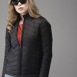 Campus Sutra Women Black Solid Puffer Jacket-image-71