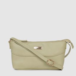Caprese Green CLAIRICE Leather Structured Sling Bag-21