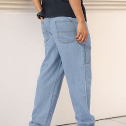 Kook N Keech Men Statement Fit Cargo Wide Leg Jeans-image-24
