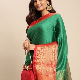 Mitera Woven Design Zari Silk Cotton Banarasi Saree-15