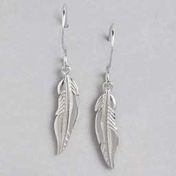 Carlton London Rhodium-Plated Leaf Shaped Drop Earrings-41