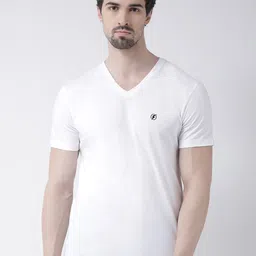 Friskers Men White Solid V-Neck Pure Cotton T-shirt-picture-49