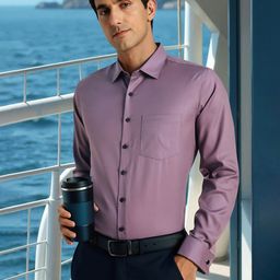 Louis Philippe Spread Collar Slim Fit Formal Cotton-image-82