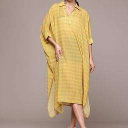 aarke Ritu Kumar Printed Batwing Sleeve Kaftan Midi Dress-48