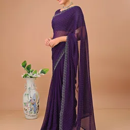 Leelavati Embellished Beads and Stones Pure Chiffon Saree-image-60