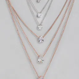 Kord Store Rose Gold & Silver-Toned Rhodium-Plated Necklace-image-15
