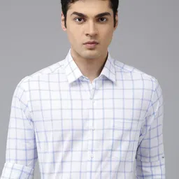 Arrow Manhattan Slim Fit Checked Pure Cotton Formal Shirt-picture-37
