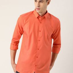 SOJANYA Men Orange Classic Regular Fit Solid Casual Shirt-image-78