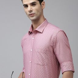 Park Avenue Men Slim Fit Checked Pure Cotton Formal Shirt-image-60