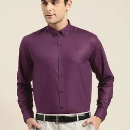 SOJANYA Men Purple Classic Regular Fit Solid Formal Shirt-image-66