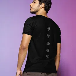 Bewakoof Men Black Typography Printed Pure Cotton T-shirt-picture-6