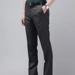 Arrow Men Hudson Tailored Fit Textured Formal Trousers-picture-22