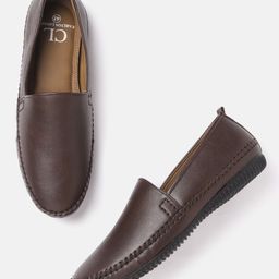 Carlton London Men Coffee Brown Slip-On Sneakers-image-10