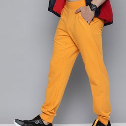 HERE&NOW Men Mustard  Yellow Solid Knitted Joggers-picture-49