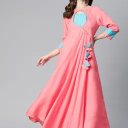 JAIPUR PRIME Gotta Patti Detail Angrakha Style Anarkali Kurta with Trousers-picture-48