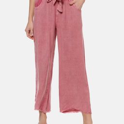 Campus Sutra Women Pink Flared Solid Peg Trousers-image-62