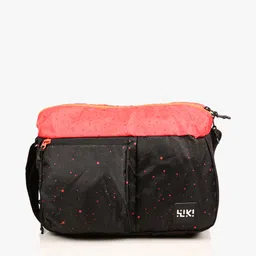 Black Printed Messenger Bag-image-2