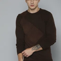 Indian Terrain Pure Acrylic Colourblocked Pullover-image-22