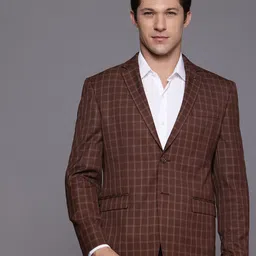 Louis Philippe Checked Slim Fit Single-Breasted Formal Blazer-image-48