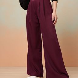 Mast & Harbour Women Wide Leg Pleated Korean Pants-picture-31