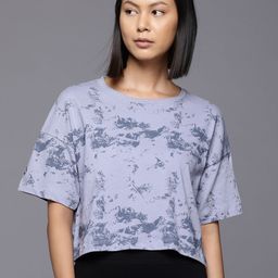 HRX by Hrithik Roshan Abstract Printed Yoga T-shirt-image-75