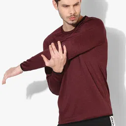 Maroon Self Design Sweatshirt-image-43