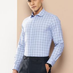 INVICTUS Pure Cotton Slim Fit Checked Formal Shirt-picture-46
