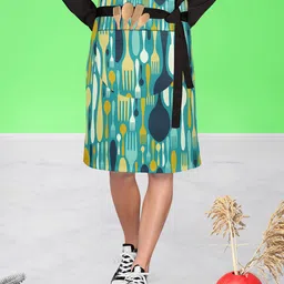 ArtzFolio Printed Aprons With1 Patch Pockets-16