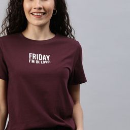 Mast & Harbour Women Brown Printed Round Neck T-shirt-image-26