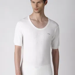 Dollar Ultra Men Off-White Solid Thermal T-shirt-image-24