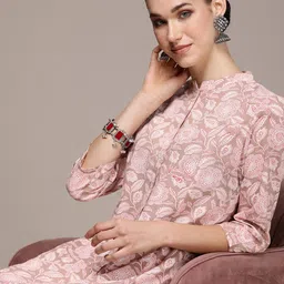 Anouk Women Floral Printed Mandarin Collar Kurta-picture-52