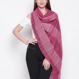 Style Quotient Women Pink & Maroon Patterned Shawl-50