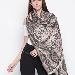 Style Quotient Women Beige & Black Animal Printed Shawl-14