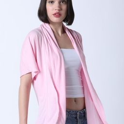 Huetrap Women Pink Solid Open Front Shrug-image-18