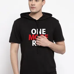 Friskers Men Black Printed Hood T-shirt-image-83