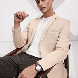 INVICTUS Self Design Slim Fit Textured Single Breasted Semiformal Blazer-picture-21
