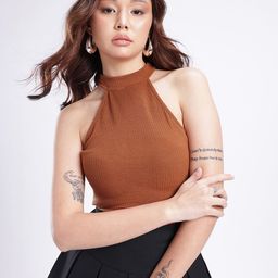 glitchez Ribbed Halter Neck Top-image-9
