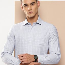 INVICTUS Slim Fit Opaque Checked Pure Cotton Formal Shirt-image-48