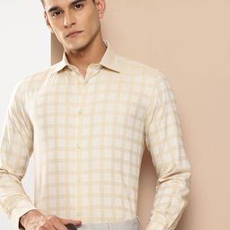 INVICTUS Slim Fit Opaque Checked Pure Cotton Formal Shirt-image-67