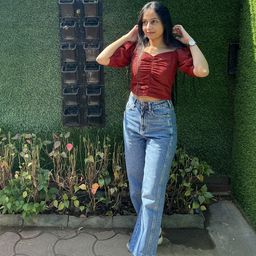 Tokyo Talkies Charming Red Solid Top-image-3
