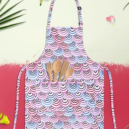 ArtzFolio Pink & White Printed Cotton Aprons-image-66